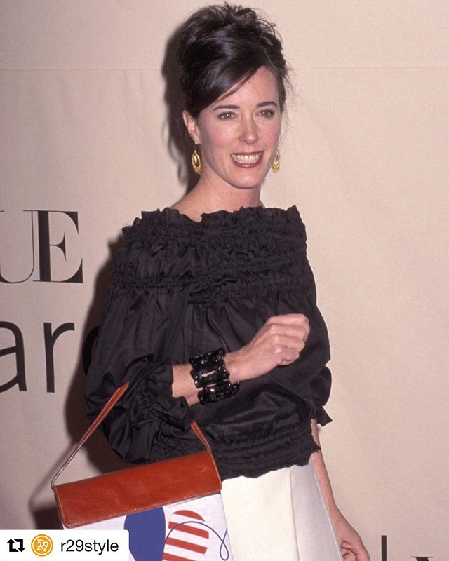 Beyond heartbroken about Kate Spade, designer and artist who brought  happiness, whimsy, and elegance to so many of us. #Repost @r29style  American fashion designer and businesswoman, #KateSpade was found dead in  her
